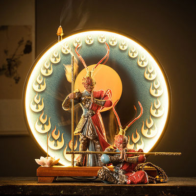 Ενιαίο κομμάτι Πακέτο LED Φως Sun Wukong Κρατητής καυστήρα θυμίαμα για οικιακές διακοσμήσεις