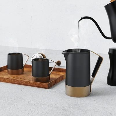 Ατσάλινο χερούλι 300ml Καφέ τσάι Cup Set με εξατομικευμένο μεταλλικό σχεδιασμό κάτω