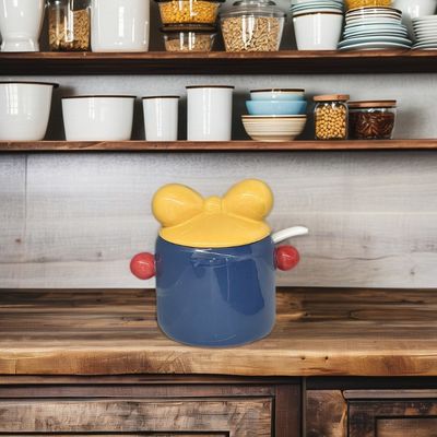 Αποθήκευση κουζίνας Κεραμικό βάζο στυλ σκανδιναβικού τύπου με κάλυμμα ξύλου μπαμπού για οργάνωση αποθηκευτικού αποθέματος