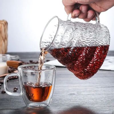 Μεταλλικός τύπος γυάλινος σερβιτόρος καφέ για κουζίνα σύγχρονο σχεδιασμό ανθεκτικός στη θερμότητα μπαρίστα