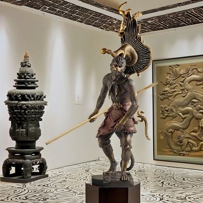 Προσαρμοσμένο 3D κράμα χαλκού Wukong άγαλμα Ένα σύγχρονο στυλ σχεδιασμού για την διακόσμηση ξενοδοχείων