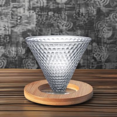 600 ml Μοιραστείτε σταγονόλιθιο καφενείο με ξύλινο χερούλι ανθεκτικό στη θερμότητα Ρίξτε πάνω από καφετιέρα