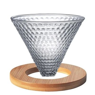 600 ml Μοιραστείτε σταγονόλιθιο καφενείο με ξύλινο χερούλι ανθεκτικό στη θερμότητα Ρίξτε πάνω από καφετιέρα