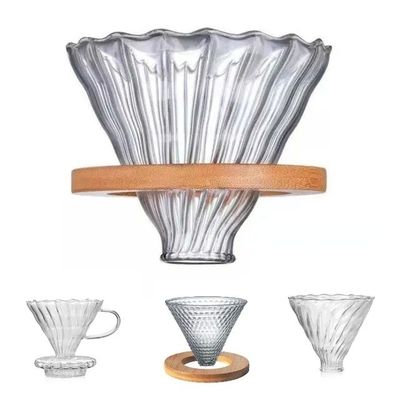 600 ml Μοιραστείτε σταγονόλιθιο καφενείο με ξύλινο χερούλι ανθεκτικό στη θερμότητα Ρίξτε πάνω από καφετιέρα
