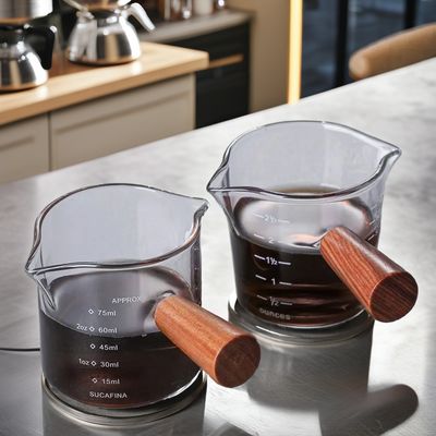 Μετρητής καφέ με διπλό στόμα με διαφανές γυαλί και κάλυμμα