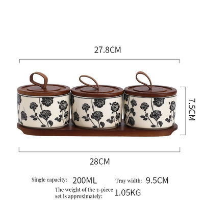 Αποθήκευση κουζίνας Βιντέιζ α Φλωρικά κεραμικά βάζα Σφραγισμένο δοχείο για αποθήκευση τροφίμων