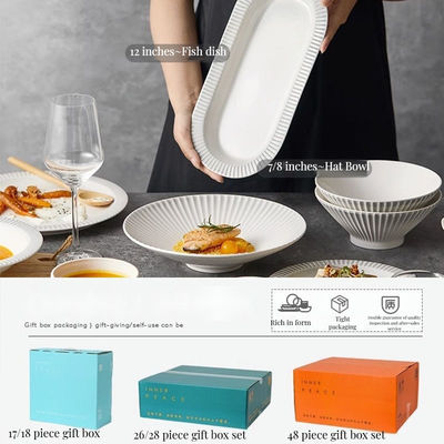 Ποσότητα 1 Σχεδιασμός με ανάγλυφο στυλ σκανδιναβικού στυλ Ματ γυαλισμένα κεραμικά επιτραπέζια είδη για σύγχρονα σπίτια