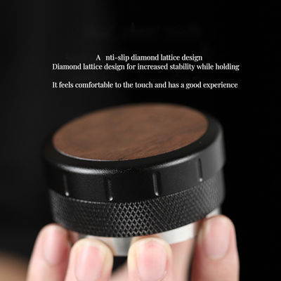 Ρυθμίσιμο ύψος Espresso Tamper ξύλο καρύδας και βάση αλουμινίου για τέλεια άμβλυνση