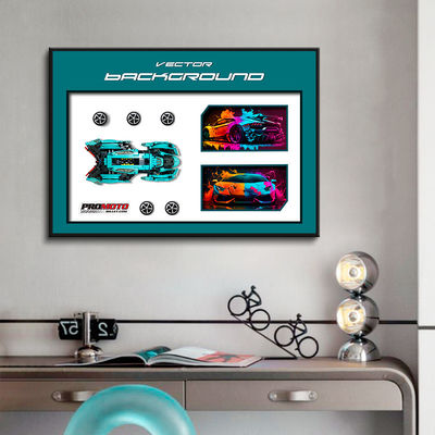 Τελική σύγχρονη σχεδίαση γυαλί Κρυστάλλινο αθλητικό αυτοκίνητο Φόντο Τείχος Τέχνη για το ηλεκτρονικό εμπόριο κρεμάται