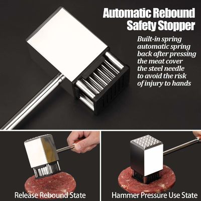 Εργαζόμενοι με μαλακιστήρια κρέατος σφυροκοπούν το σφυρί από ανοξείδωτο χάλυβα με 36 λεπίδες για την απόψυξη δίσκου και μπριζόλας