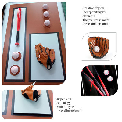 Ηλεκτρική κρεμαστή μπάλα του μπέιζμπολ Τέχνη τοίχου Μεταμοντέρνο στυλ για διακόσμηση ξενοδοχείων