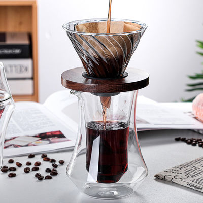 Βιώσιμο διπλό τοίχωμα Διαφανές γυαλί τέλειο χειροκίνητο σταγόνα καφέ για καφέ για καφέ γραφείου