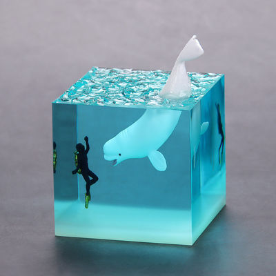 Οικιακή διακόσμηση Κομμάτια Luxury LED Ocean Night Light Shark Diver Resin Table Lamp για παιδιά