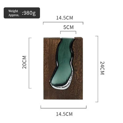 Οικιακή ή γαμήλια διακόσμηση Διαυγές γυάλινο βάζο με λεπτή μέση και τετράγωνο σχήμα