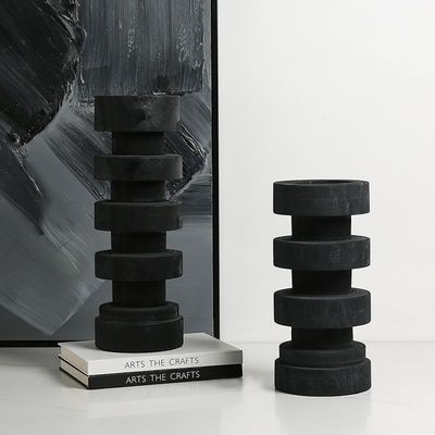 Στυλ Wabi-sabi Αρχαίος κεραυνός ξύλινου νήματος με πέτρινο κερί για διακόσμηση σπιτιού