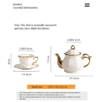 Europe Design Style Τέλος Κεραμικό Afternoon Tea Water Set με Χρυσό Χάρτη και Κρουσόβερ Κύπελλο