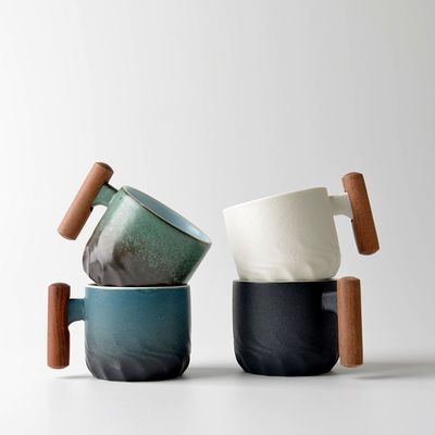 Ποτήρια Τύπου Ποτηριών Πωλίδια Γιαπωνέζικα Νερά Κεραμικά Μικρά Ποτήρια με ξύλινο χερούλι 500ml χωρητικότητα
