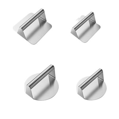 Μη κολλώδες επιφάνεια Burger Press τετράγωνο αντλία από ανοξείδωτο χάλυβα Grilling εργαλείο με υφασμάτινη ποδιά