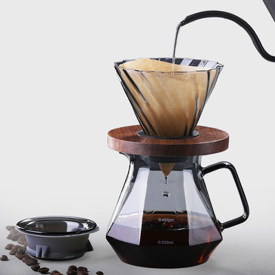 Υψηλή βαρελοσιλικωμένο γυαλί Espresso Ρίξτε πάνω από τον διακομιστή θερμό ανθεκτικό φίλτρο φλιτζάνι καφέ τσάι βάζα