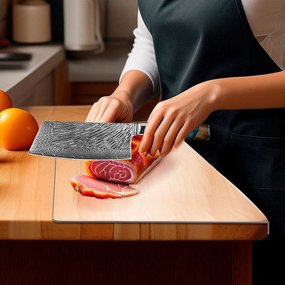 Ανθεκτικά εργαλεία κουζίνας Custom Logo Διαφανές ακρυλικό πίνακα κοπής με μπαμπού πλυντήριο πιάτων ασφαλή