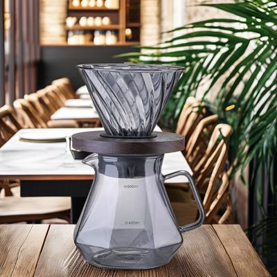 400 ml High Borosilicate Glass Espresso Pour Καφέ Σερβερ Ανθεκτικότητα στη θερμότητα Κύπελλο σταγόνα