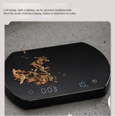 Ψηφιακή κλίμακα καφέ μπαμπού 3kg/0.1g επαναφορτιζόμενο χρονόμετρο ABS Σιλικόνη βάση εργαλεία τσαγιού