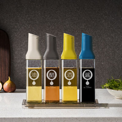 500 ml χωρητικότητας γυάλινη κανάτα πετρελαίου με σύγχρονη διαρροή-αποδεικτική σχεδίαση και σάλτσα βάρκα χύσιμο
