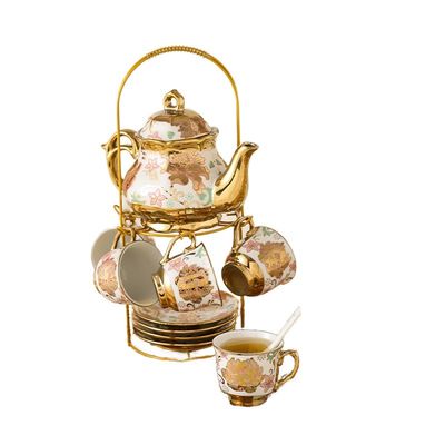 Λούξο σε ευρωπαϊκό στυλ κεραμικό σετ τσαγιού με 6 φλιτζάνια και πιάτο