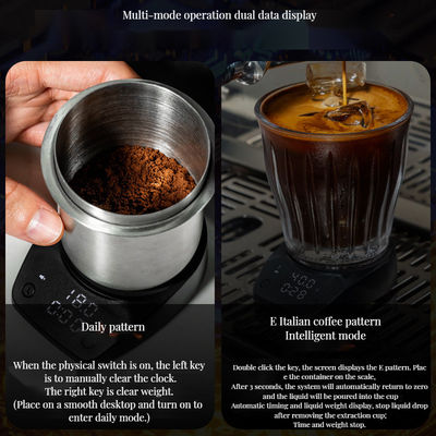 Υψηλής ακρίβειας ζυγαριά καφέ ABS με χρονοδιακόπτη και φόρτιση τύπου C για το χαρακτηριστικό BAMBOO Stocked