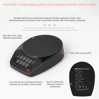 Υψηλής ακρίβειας ζυγαριά καφέ ABS με χρονοδιακόπτη και φόρτιση τύπου C για το χαρακτηριστικό BAMBOO Stocked