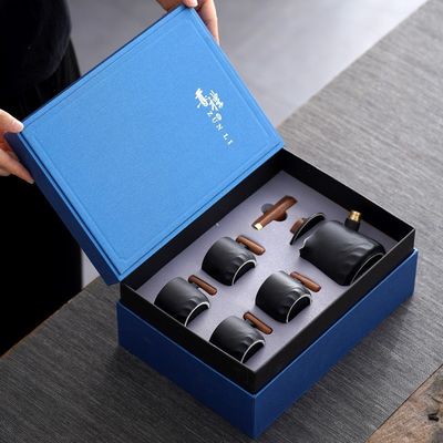 Προσαρμόστε το λογότυπο Αποδεκτό Σύγχρονο κεραμικό Kung Fu τσάι με αφαιρούμενο πλευρικό λαβή