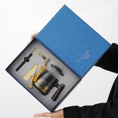 Κεραμικό πορσελάνινο φλιτζάνι καφέ Custom Logo Gift Set With Pen Tea Set Στυλ σχεδιασμού σημειωματάριο