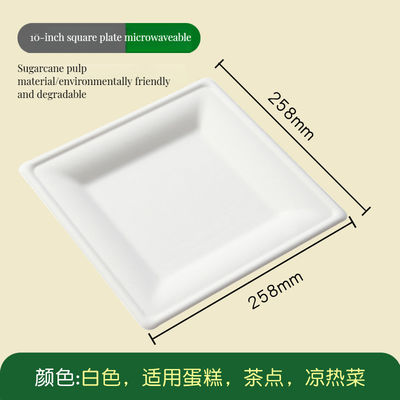 1 τεμάχιο απορριπτέα πιάτα για δείπνο 14 ιντσών Άσπρη Μπαγκάζ τετράγωνη και ορθογώνια