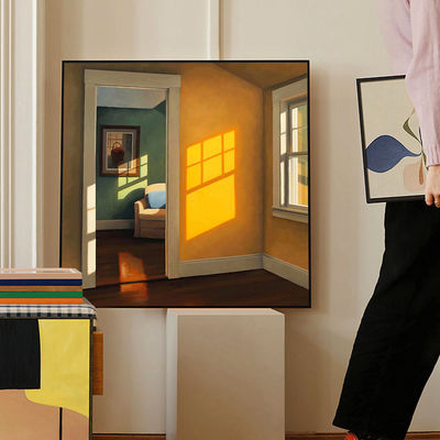 Μαύρο και χρυσό πλαίσιο "Παράθυρο ηλίου" Still Life Πίνακας ζωγραφικής σε καμβά Μορφή Κλίμακα