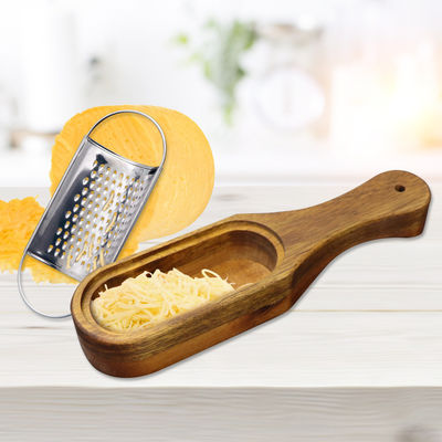 Ακασία ξύλινο δοχείο χειροκίνητο grater τυρί για εύκολη grating λαχανικών και πολλά άλλα