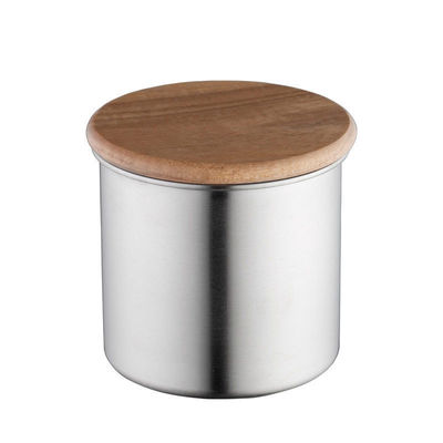 8*7,5cm Κάνις καφέ από ανοξείδωτο χάλυβα με σύγχρονο ξύλινο καπάκι και σφραγίδα κενού