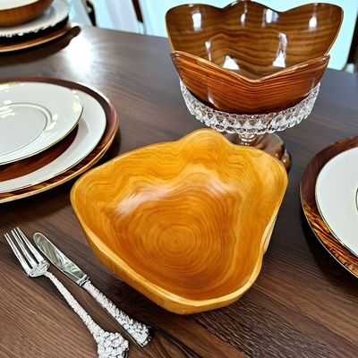 15-45CM Χειροποίητα ξύλινα μπολ για την οικιακή διακόσμηση τραπεζάκι Προσαρμοσμένο λογότυπο Δέχεται