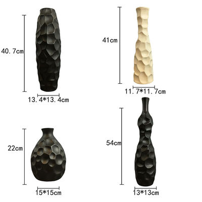 16 ιντσών λεπτό κεραμικό βάζο σε λευκό και γκρι ματ για σύγχρονη εξατομικευμένη διακόσμηση σπιτιού