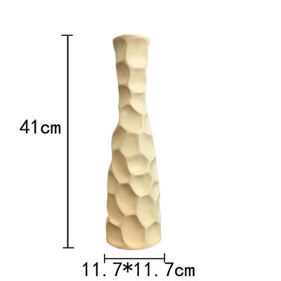 16 ιντσών λεπτό κεραμικό βάζο σε λευκό και γκρι ματ για σύγχρονη εξατομικευμένη διακόσμηση σπιτιού