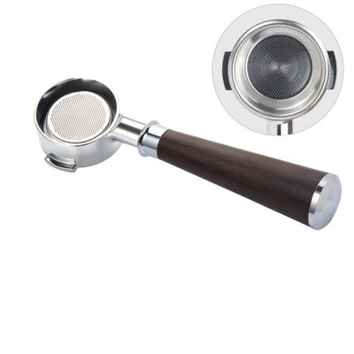 Κανένας Τύπος Flatware Φορητό ξύλινο καφέ Perfection με 58mm ατσάλινη λακκούβα