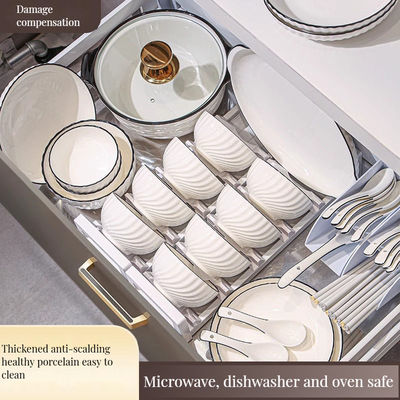 Ολοκληρωμένα πιάτα σούπας κουτάλια για ξενοδοχεία και εστιατόρια λευκά πορσελάνια μπολ