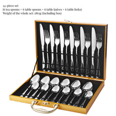Βιώσιμη από ανοξείδωτο χάλυβα 24pcs Συγκρότημα μαχαιροπήρου για το σπίτι Ξενοδοχείο Εστιατόριο Γάμοι