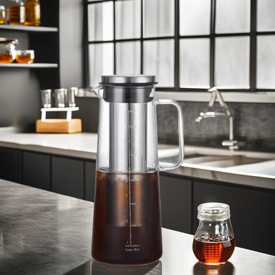 1L/1.4L Ανθεκτική σε υψηλές θερμοκρασίες γυάλινη φιάλη νερού για κρύο καφέ και φρούτα