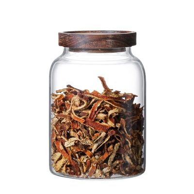 Μεγάλο γυάλινο βάζο με ξύλινο καπάκι