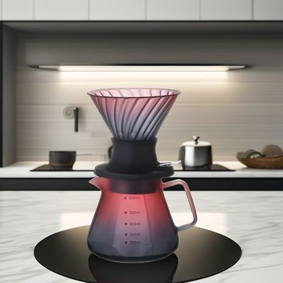 Τρέντυ 500ml γυαλί Pour over Coffee Tea Set με φίλτρο από ανοξείδωτο χάλυβα και σταγόνα