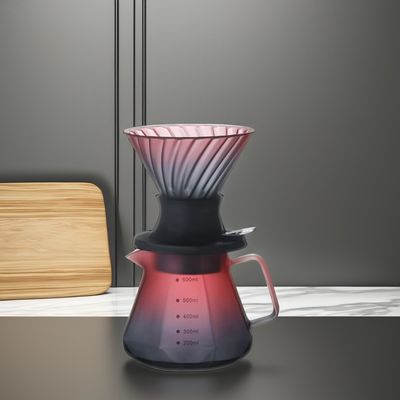Τρέντυ 500ml γυαλί Pour over Coffee Tea Set με φίλτρο από ανοξείδωτο χάλυβα και σταγόνα