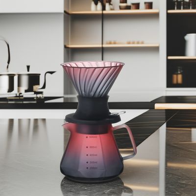 Τρέντυ 500ml γυαλί Pour over Coffee Tea Set με φίλτρο από ανοξείδωτο χάλυβα και σταγόνα