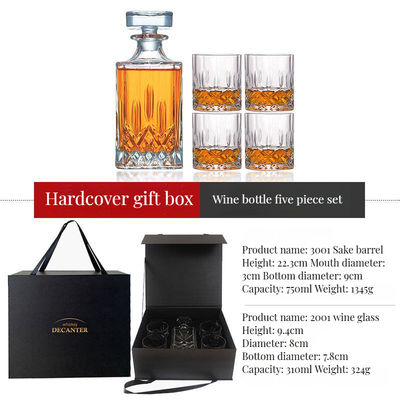 Χωρίς μόλυβδο Κρυστάλλινο Ντεκάντερ και Κλασικό Rock Στυλ Ουίσκι Γυαλιά με Προσαρμοσμένο Λογότυπο