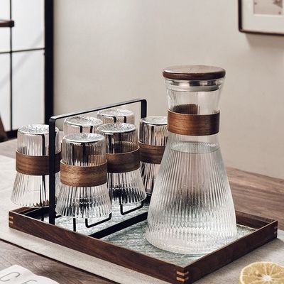 Προσαρμοσμένο μέγεθος High Borosilicate Glass Drinking Set για σύγχρονα μπουκάλια κρύου νερού στο σπίτι
