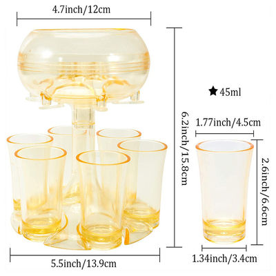 PMMA 6-Shot Glass Dispenser and Holder για την εξυπηρέτηση μπύρας και ουίσκι κοκτέιλ σε πάρτι